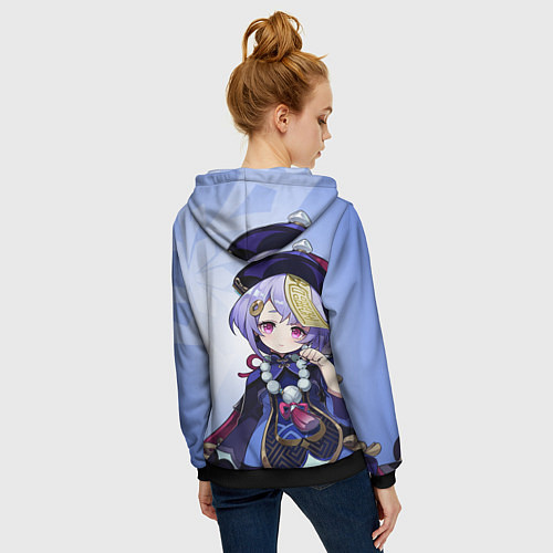 Женская толстовка на молнии GENSHIN IMPACT, ЦИ ЦИ, / 3D-Черный – фото 4