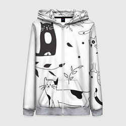 Толстовка на молнии женская Кис-Кис, цвет: 3D-меланж