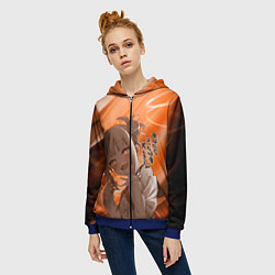 Толстовка на молнии женская Химико Тога, цвет: 3D-синий — фото 2