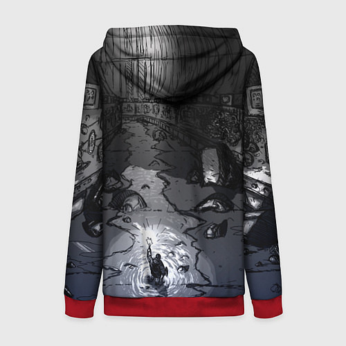 Женская толстовка на молнии Lovecraft Лавкрафт / 3D-Красный – фото 2