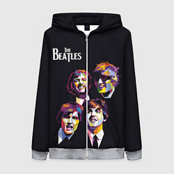 Толстовка на молнии женская The Beatles, цвет: 3D-меланж