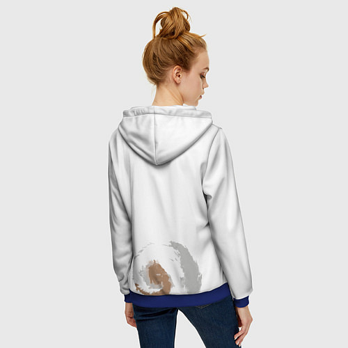 Женская толстовка на молнии Shiba Inu / 3D-Синий – фото 4