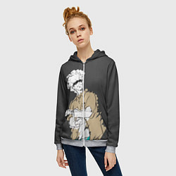 Толстовка на молнии женская Годжо Магическая Битва, цвет: 3D-меланж — фото 2