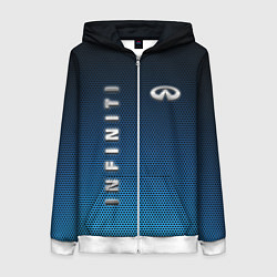 Толстовка на молнии женская INFINITI, цвет: 3D-белый