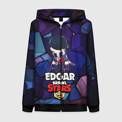 Толстовка на молнии женская BRAWL STARS EDGAR, цвет: 3D-черный