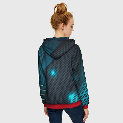 Женская толстовка на молнии OPEL ОПЕЛЬ / 3D-Красный – фото 4