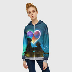 Толстовка на молнии женская Ваня Дмитриенко Венера-Юпитер, цвет: 3D-меланж — фото 2