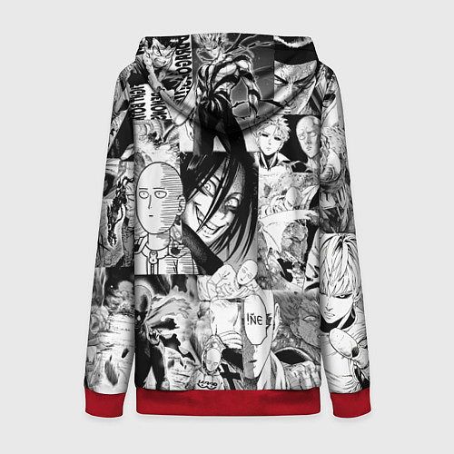 Женская толстовка на молнии One-Punch Man Ванпачмен / 3D-Красный – фото 2