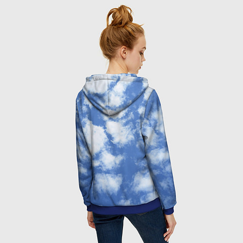Женская толстовка на молнии ОБЛАКА / 3D-Синий – фото 4
