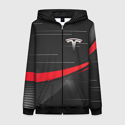 Толстовка на молнии женская TESLA ABSTRACT ТЕСЛА СПОРТ, цвет: 3D-черный