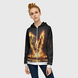 Толстовка на молнии женская ВИКИНГИ VIKINGS V, цвет: 3D-белый — фото 2