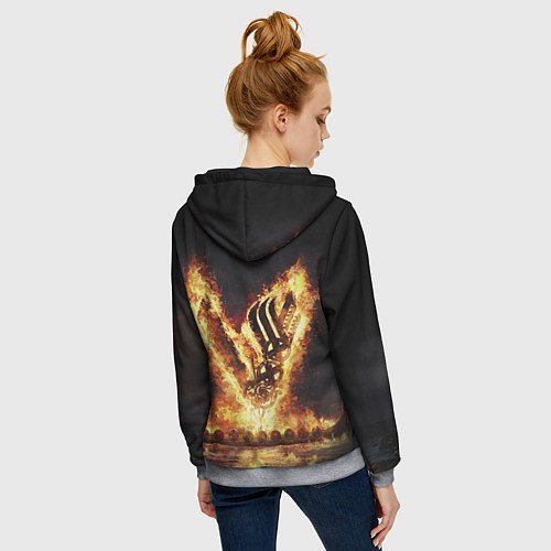 Женская толстовка на молнии ВИКИНГИ VIKINGS V / 3D-Меланж – фото 4