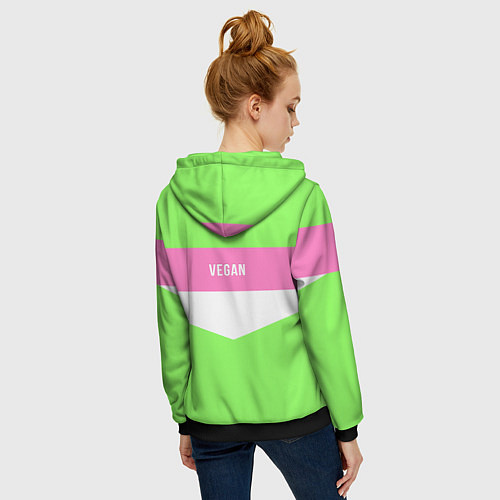 Женская толстовка на молнии Eat pussy Its vegan / 3D-Черный – фото 4