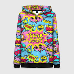 Толстовка на молнии женская Year baby Pop art print, цвет: 3D-черный