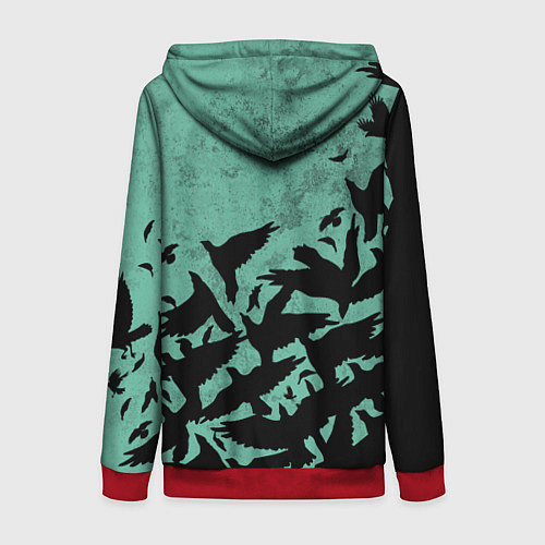 Женская толстовка на молнии DEMON SLAYER KIMETSU NO YAIBA / 3D-Красный – фото 2