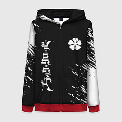 Женская толстовка на молнии Черный клевер