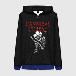 Толстовка на молнии женская Cannibal Corpse 1, цвет: 3D-синий