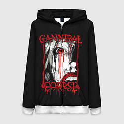 Толстовка на молнии женская Cannibal Corpse 2, цвет: 3D-белый