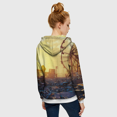 Женская толстовка на молнии Metro Exodus / 3D-Белый – фото 4
