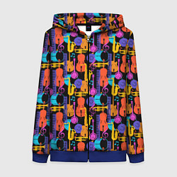 Толстовка на молнии женская Джаз, цвет: 3D-синий