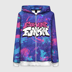 Толстовка на молнии женская Friday Night Funkin, цвет: 3D-белый
