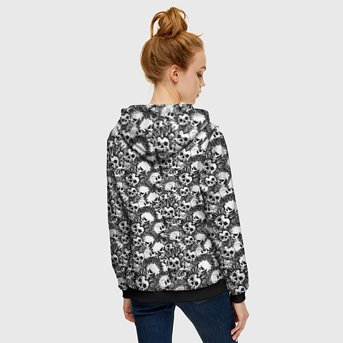 Женская толстовка на молнии Punks not Dead / 3D-Черный – фото 4