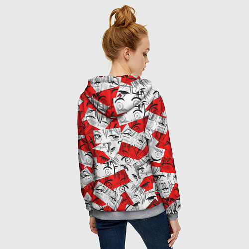 Женская толстовка на молнии SENPAI / 3D-Меланж – фото 4