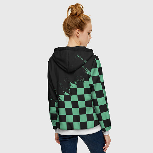 Женская толстовка на молнии TANJIRO KAMADO ТАНДЖИРО / 3D-Белый – фото 4