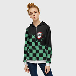 Толстовка на молнии женская TANJIRO KAMADO ТАНДЖИРО, цвет: 3D-белый — фото 2