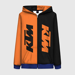 Толстовка на молнии женская KTM КТМ Z, цвет: 3D-синий