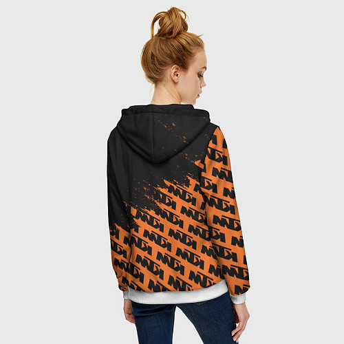 Женская толстовка на молнии KTM КТМ / 3D-Белый – фото 4