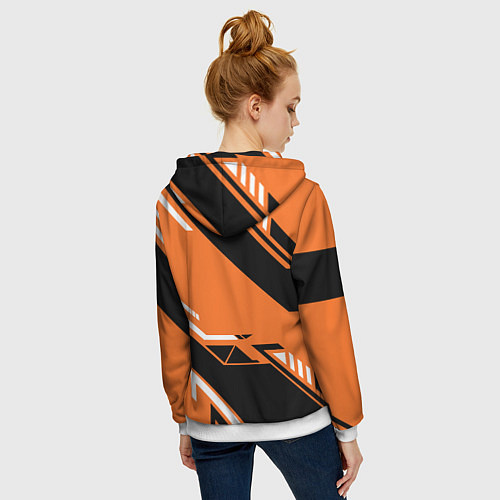 Женская толстовка на молнии KTM КТМ SPORT / 3D-Белый – фото 4