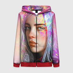 Толстовка на молнии женская Billie Eilish, цвет: 3D-красный