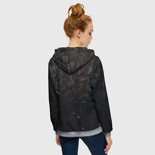 Женская толстовка на молнии Череп мозаикой / 3D-Меланж – фото 4