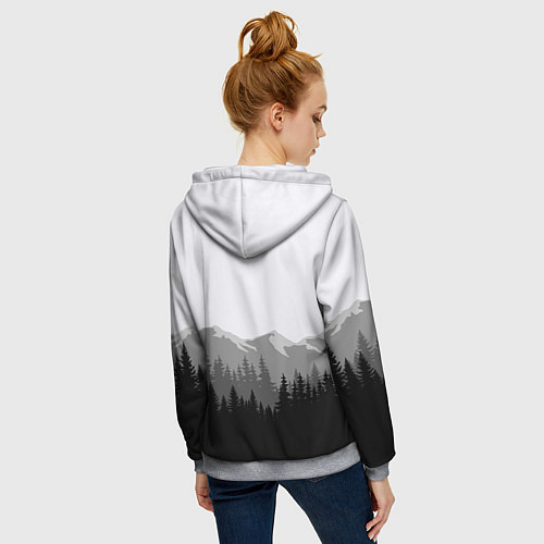 Женская толстовка на молнии SIREN HEAD DARK FOREST / 3D-Меланж – фото 4