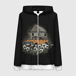 Толстовка на молнии женская Истребитель дачников, цвет: 3D-белый