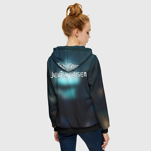 Женская толстовка на молнии Магическая битва / 3D-Черный – фото 4