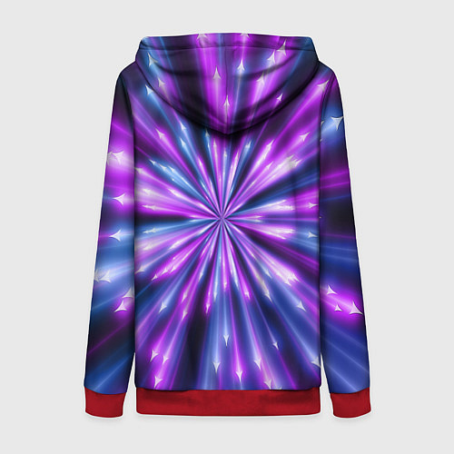 Женская толстовка на молнии Неоновые стрелы / 3D-Красный – фото 2