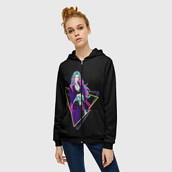 Толстовка на молнии женская BLEACH - Рангику Мацумото, цвет: 3D-черный — фото 2