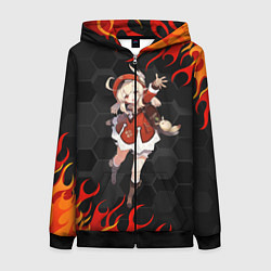 Толстовка на молнии женская Genshin Impact - Klee, цвет: 3D-черный