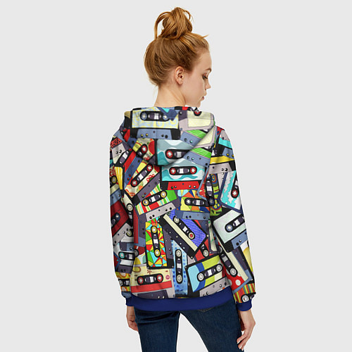 Женская толстовка на молнии Daft Punk Records / 3D-Синий – фото 4