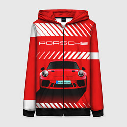 Женская толстовка на молнии PORSCHE ПОРШЕ RED STYLE