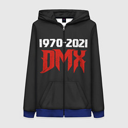 Толстовка на молнии женская DMX 1970-2021, цвет: 3D-синий