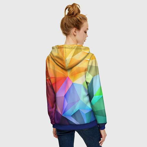 Женская толстовка на молнии Радужная геометрия / 3D-Синий – фото 4