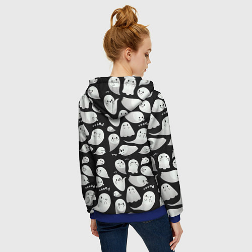 Женская толстовка на молнии Boo Привидения / 3D-Синий – фото 4