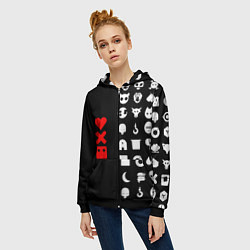 Толстовка на молнии женская Любовь, смерть и роботы, цвет: 3D-черный — фото 2