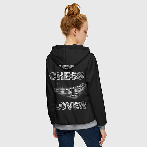 Женская толстовка на молнии Chess Lover Любитель шахмат / 3D-Меланж – фото 4