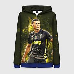 Толстовка на молнии женская Cristiano Ronaldo Juventus, цвет: 3D-синий