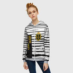 Толстовка на молнии женская СЕВЕРНЫЙ ФЛОТ ТЕЛЬНЯШКА ВМФ, цвет: 3D-меланж — фото 2