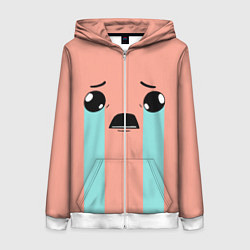 Толстовка на молнии женская Crying Isaac, цвет: 3D-белый